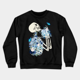 Skeleton, Butterflies and Flowers, Bones and Botany, Cottagecore Crewneck Sweatshirt